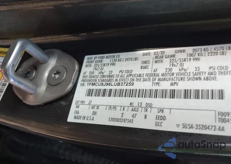 2020 Ford Escape Titanium from USA, damaged, VIN 1FMCU9J96LUB37259